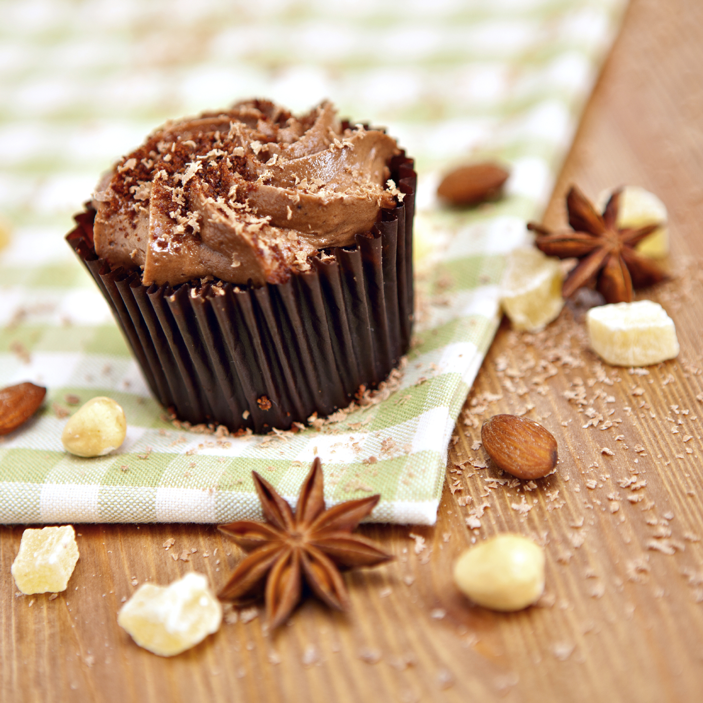 Recipe Chocolate hazelnut cupcakes with Stevia and no added fats