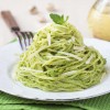 Pesto and acocado spaghetti Spagetti bil-pesto u l-avokado