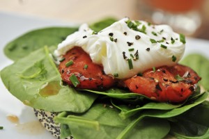 Eggs Florentine bagels