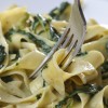 Pappardelle with lamb and spinach: Pappardelle bil-ħaruf u l-ispinaċi