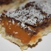 Caramel and chocolate shortbread bars by Elaine Gatt