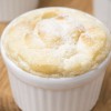 Lemon souffle with white chocolate cream