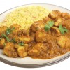 Chicken potato curry on rice