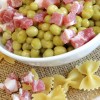 Farfalle with peas and pancetta