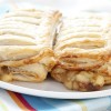 Peach and pecan nut strudel
