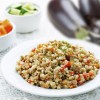 Aubergine with barley prepared