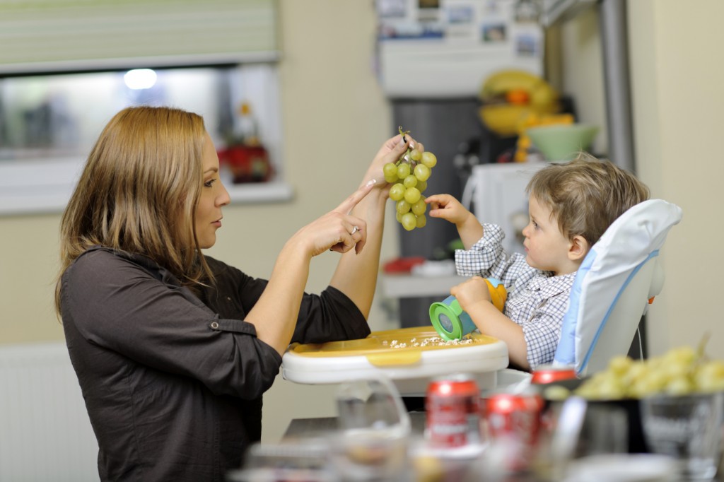 Mother leading by example food